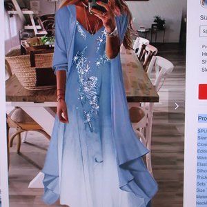 NWT - JUST FASHION NOW  2 piece pretty knit dress with semi-sheer jacket - sz M